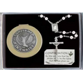 Pearl Bead Confirmation Rosary & Keepsake Box Gift Set